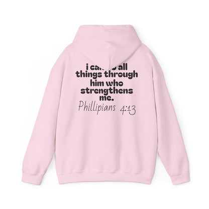 Inspirational Unisex Hooded Sweatshirt - "I Can Do All Things Through Him" - Stress Relief & Motivational Fashion