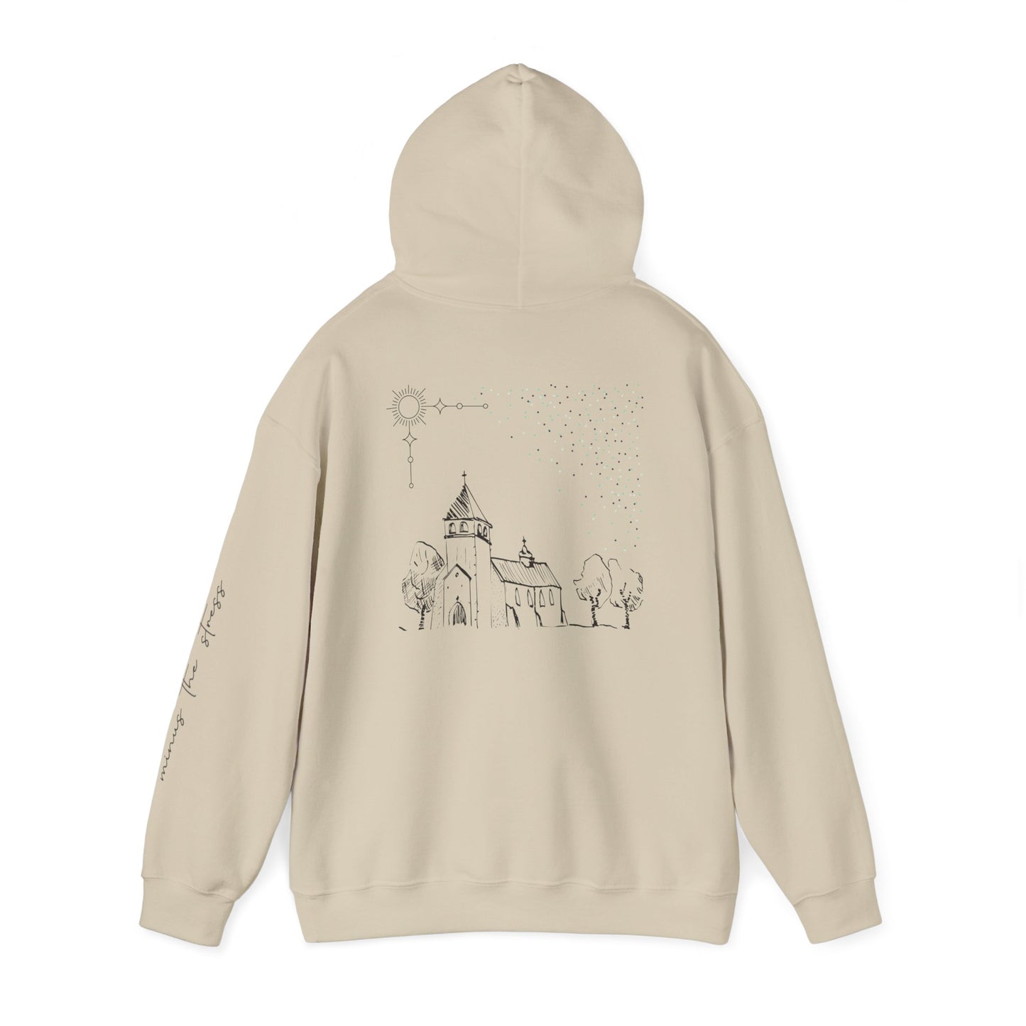 Vintage Church Design Hooded Sweatshirt - Cozy Religious Apparel for Everyday Wear