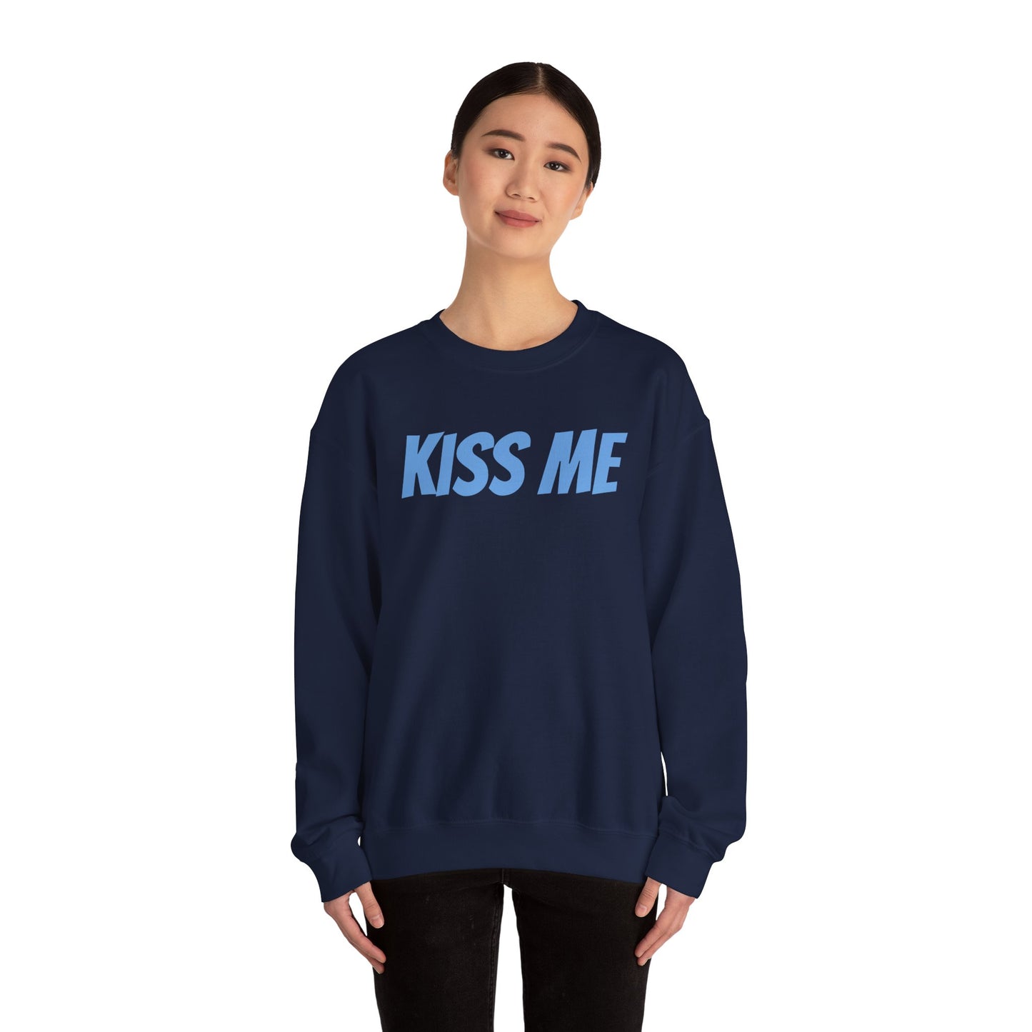 Kiss Me Unisex Heavy Blend™ Crewneck Sweatshirt - Perfect for Valentine's Day and Cozy Casual Wear