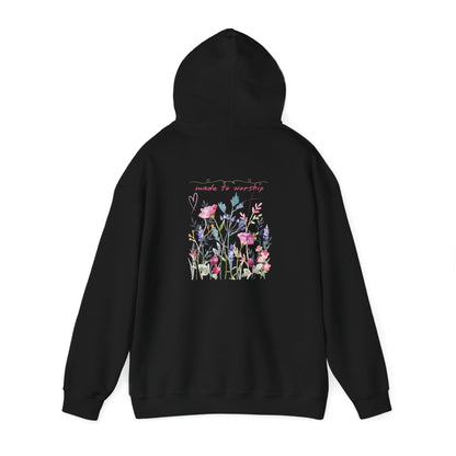 Floral Design Unisex Hooded Sweatshirt - 'Made to Worship'