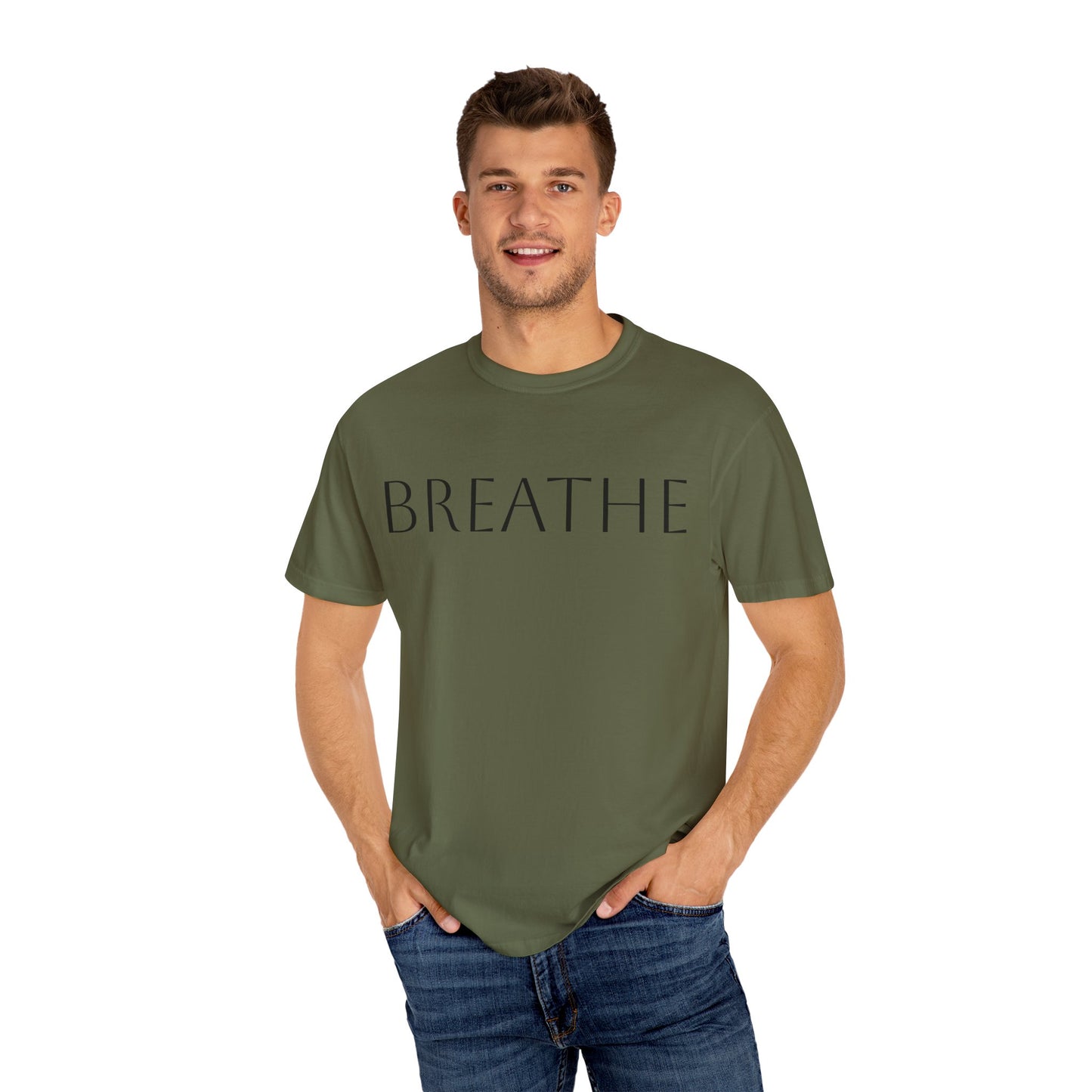 Breathe Unisex Garment-Dyed T-Shirt - Relaxing Mindfulness Tee for Everyday Comfort