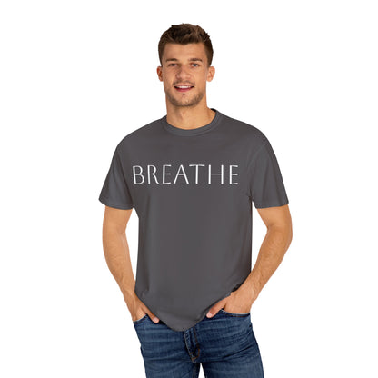 Breathe Unisex Garment-Dyed T-Shirt - Relaxing Mindfulness Tee for Everyday Comfort