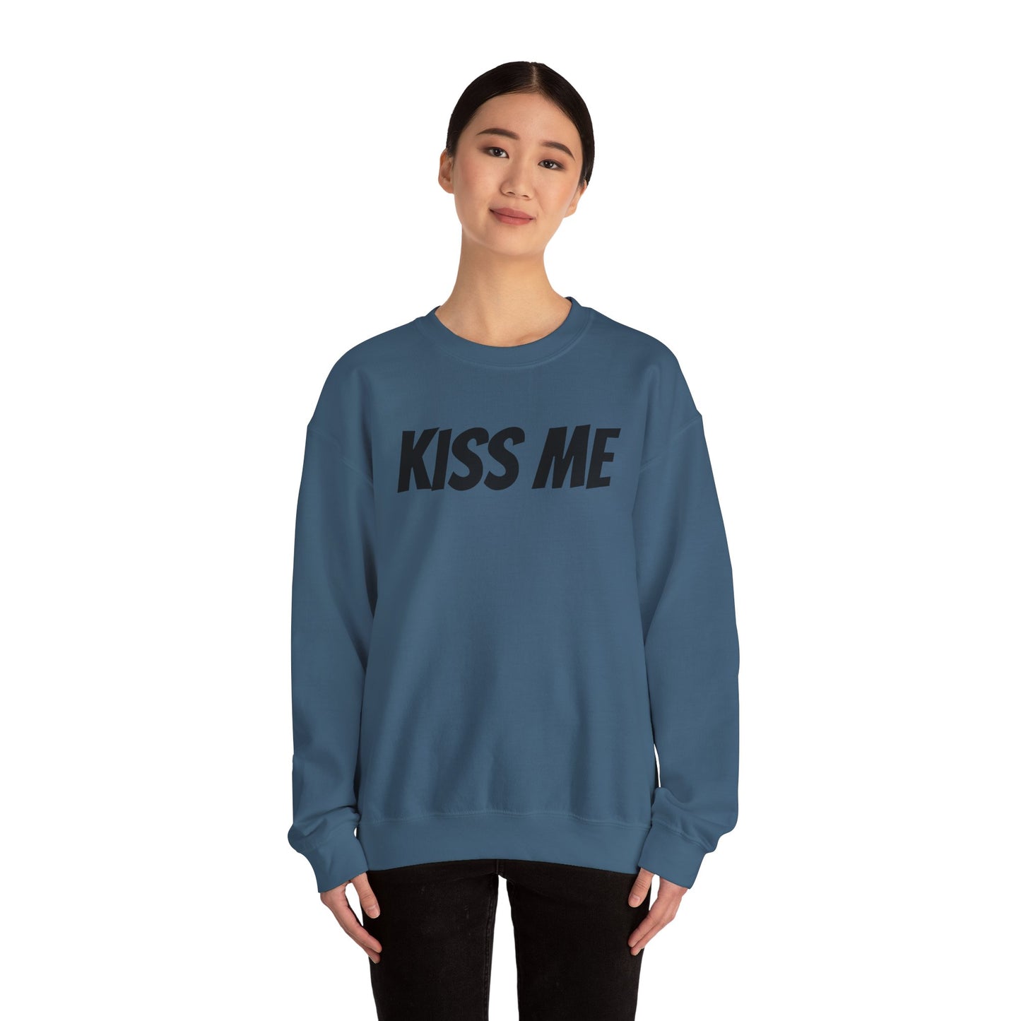 Kiss Me Unisex Heavy Blend™ Crewneck Sweatshirt - Perfect for Valentine's Day and Cozy Casual Wear