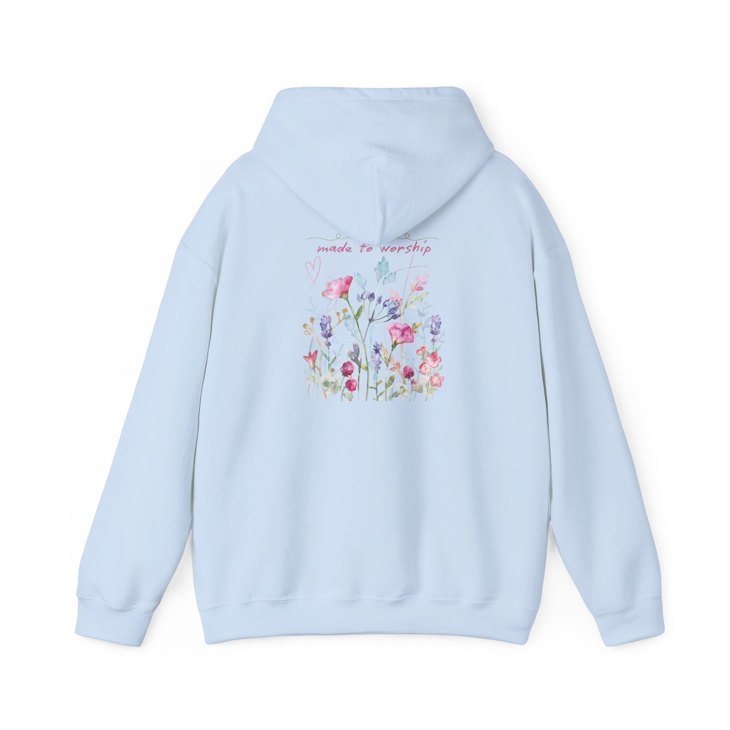 Floral Design Unisex Hooded Sweatshirt - 'Made to Worship'