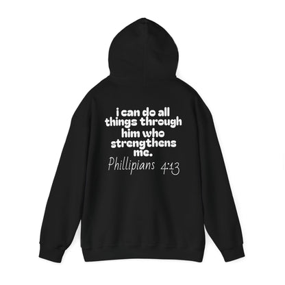 Inspirational Unisex Hooded Sweatshirt - "I Can Do All Things Through Him" - Stress Relief & Motivational Fashion