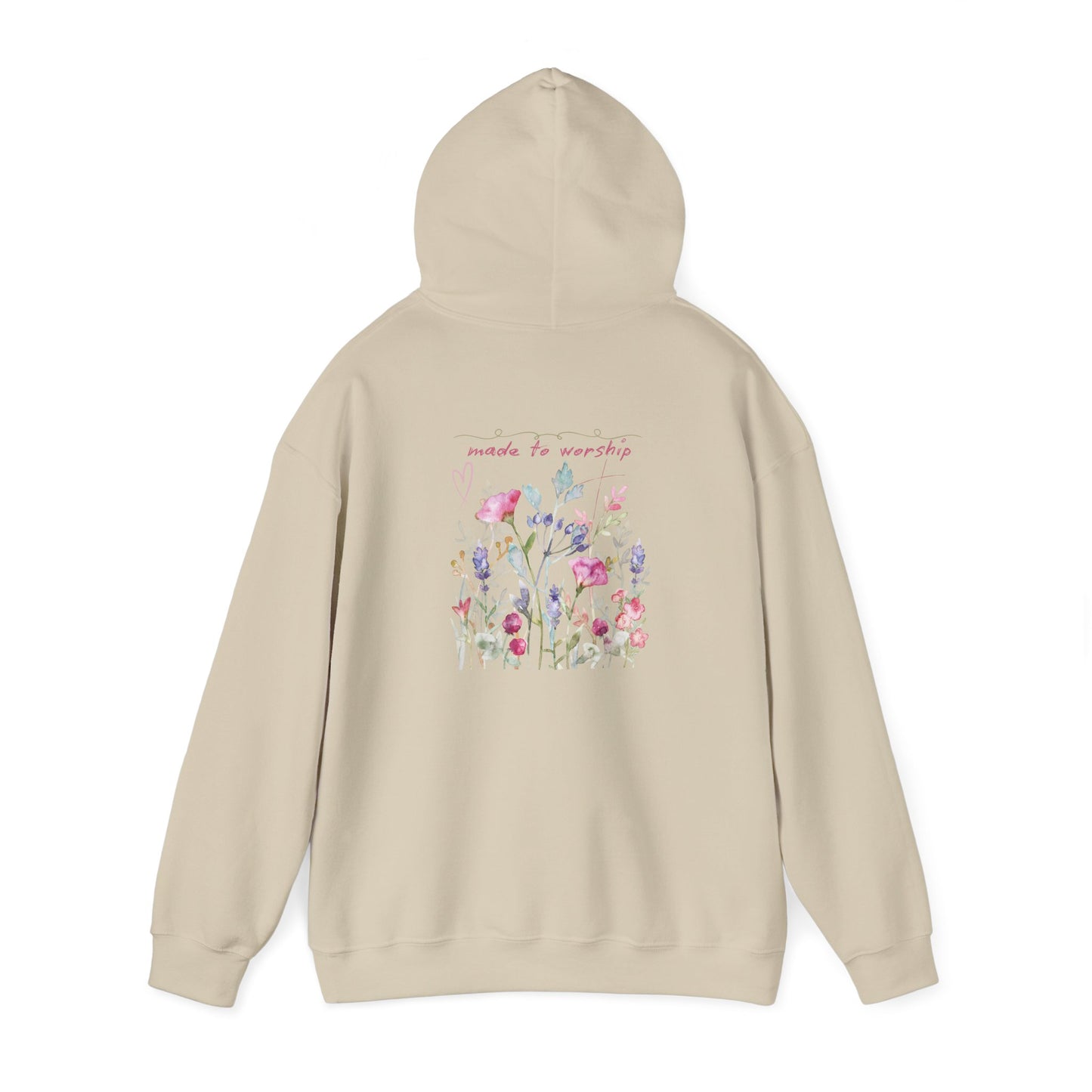 Floral Design Unisex Hooded Sweatshirt - 'Made to Worship'