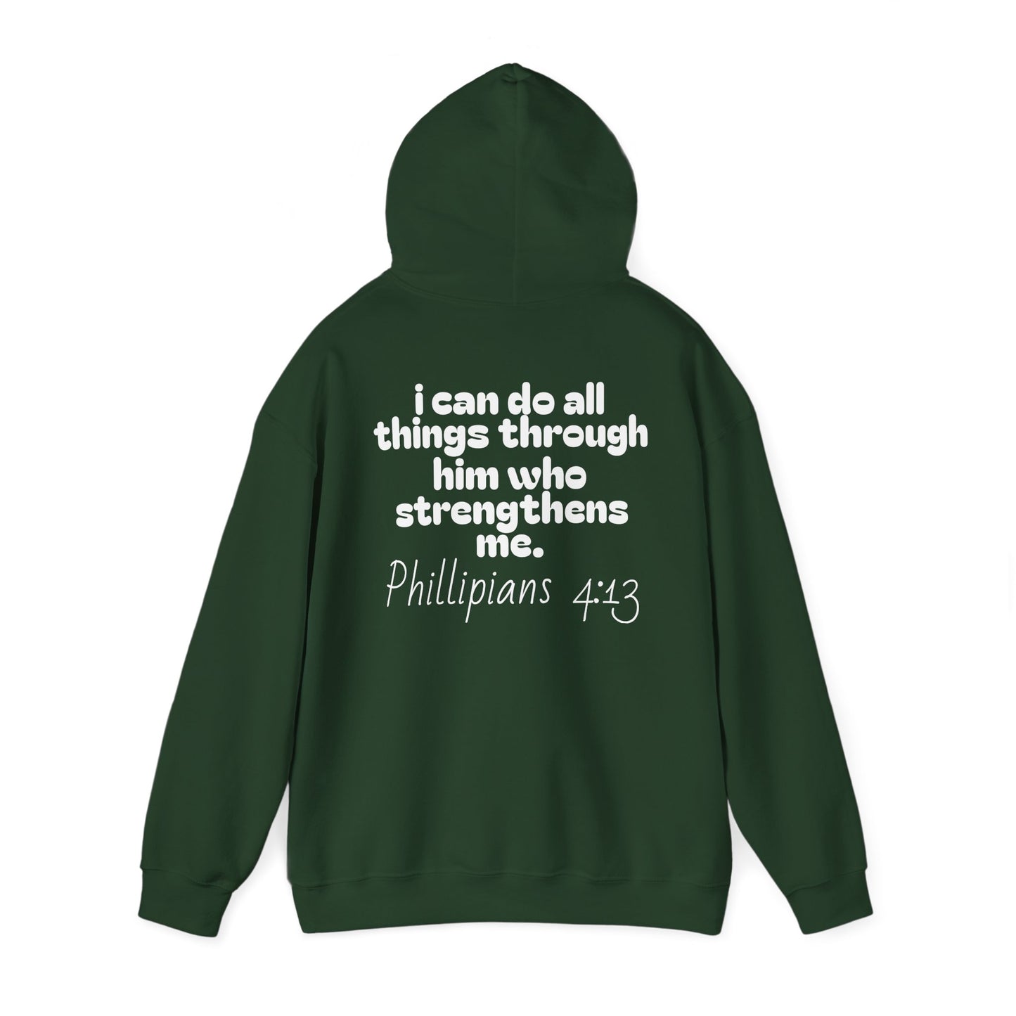 Inspirational Unisex Hooded Sweatshirt - "I Can Do All Things Through Him" - Stress Relief & Motivational Fashion