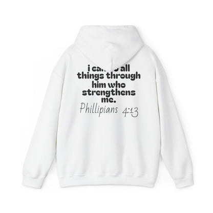 Inspirational Unisex Hooded Sweatshirt - "I Can Do All Things Through Him" - Stress Relief & Motivational Fashion