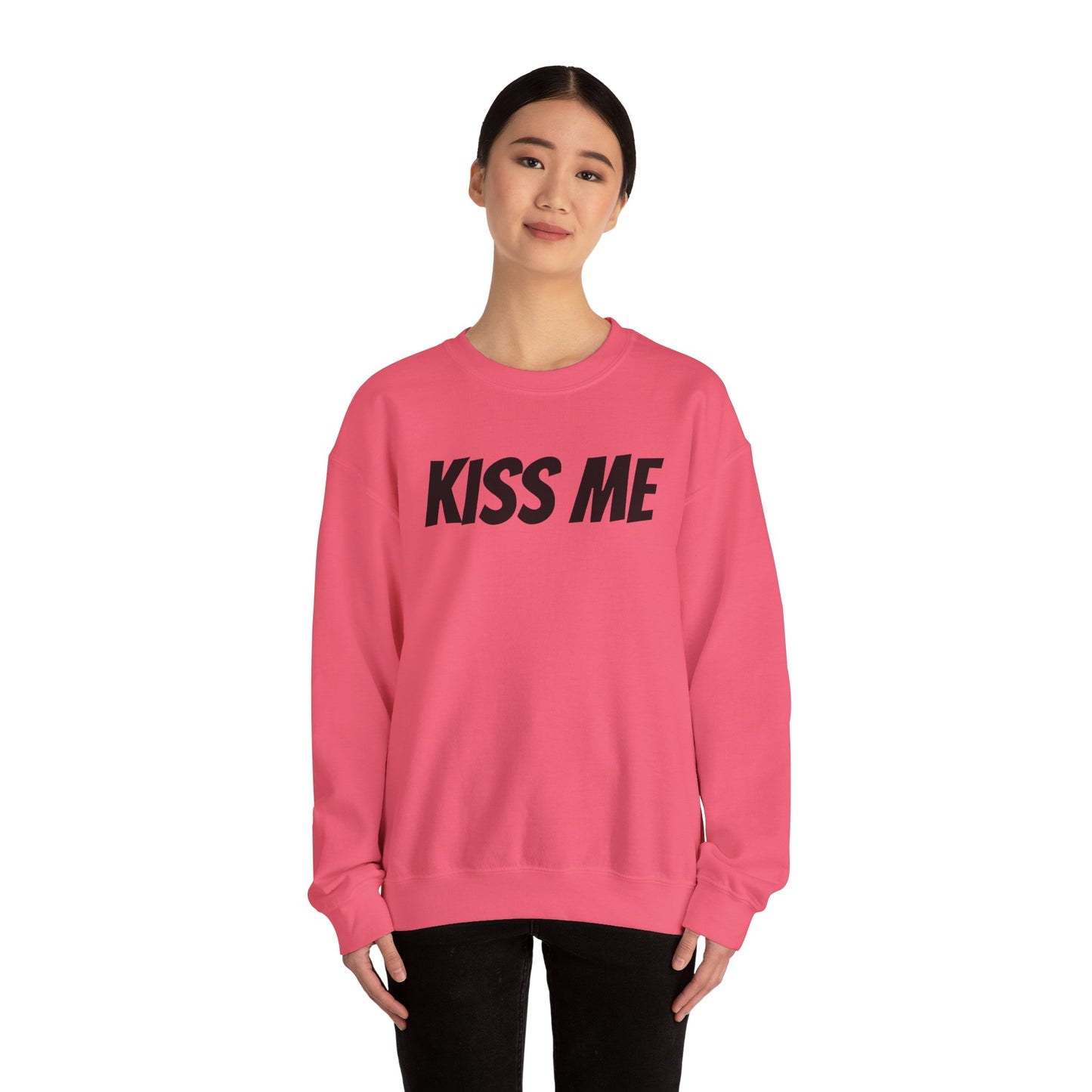 Kiss Me Unisex Heavy Blend™ Crewneck Sweatshirt - Perfect for Valentine's Day and Cozy Casual Wear