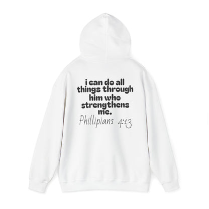 Inspirational Unisex Hooded Sweatshirt - "I Can Do All Things Through Him" - Stress Relief & Motivational Fashion