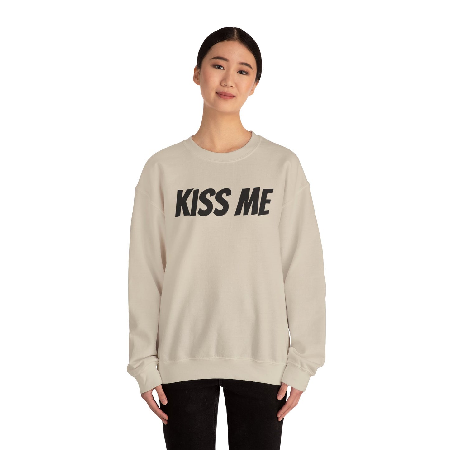 Kiss Me Unisex Heavy Blend™ Crewneck Sweatshirt - Perfect for Valentine's Day and Cozy Casual Wear