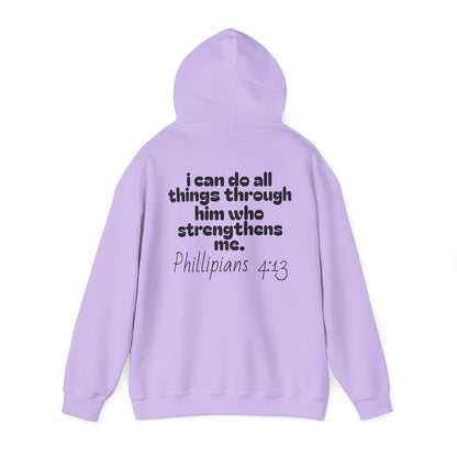 Inspirational Unisex Hooded Sweatshirt - "I Can Do All Things Through Him" - Stress Relief & Motivational Fashion