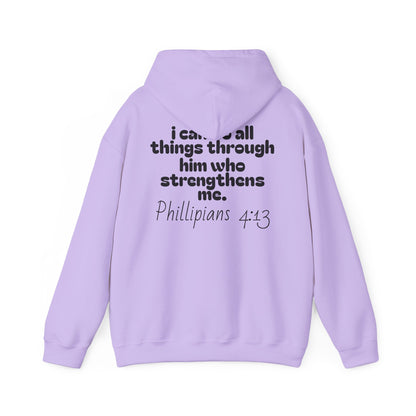 Inspirational Unisex Hooded Sweatshirt - "I Can Do All Things Through Him" - Stress Relief & Motivational Fashion