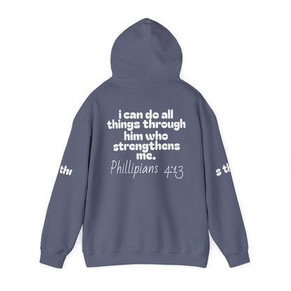 Inspirational Unisex Hooded Sweatshirt - "I Can Do All Things Through Him" - Stress Relief & Motivational Fashion