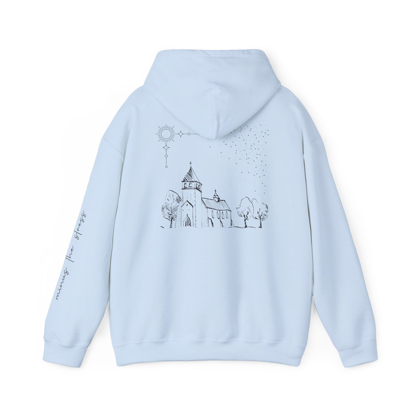 Vintage Church Design Hooded Sweatshirt - Cozy Religious Apparel for Everyday Wear