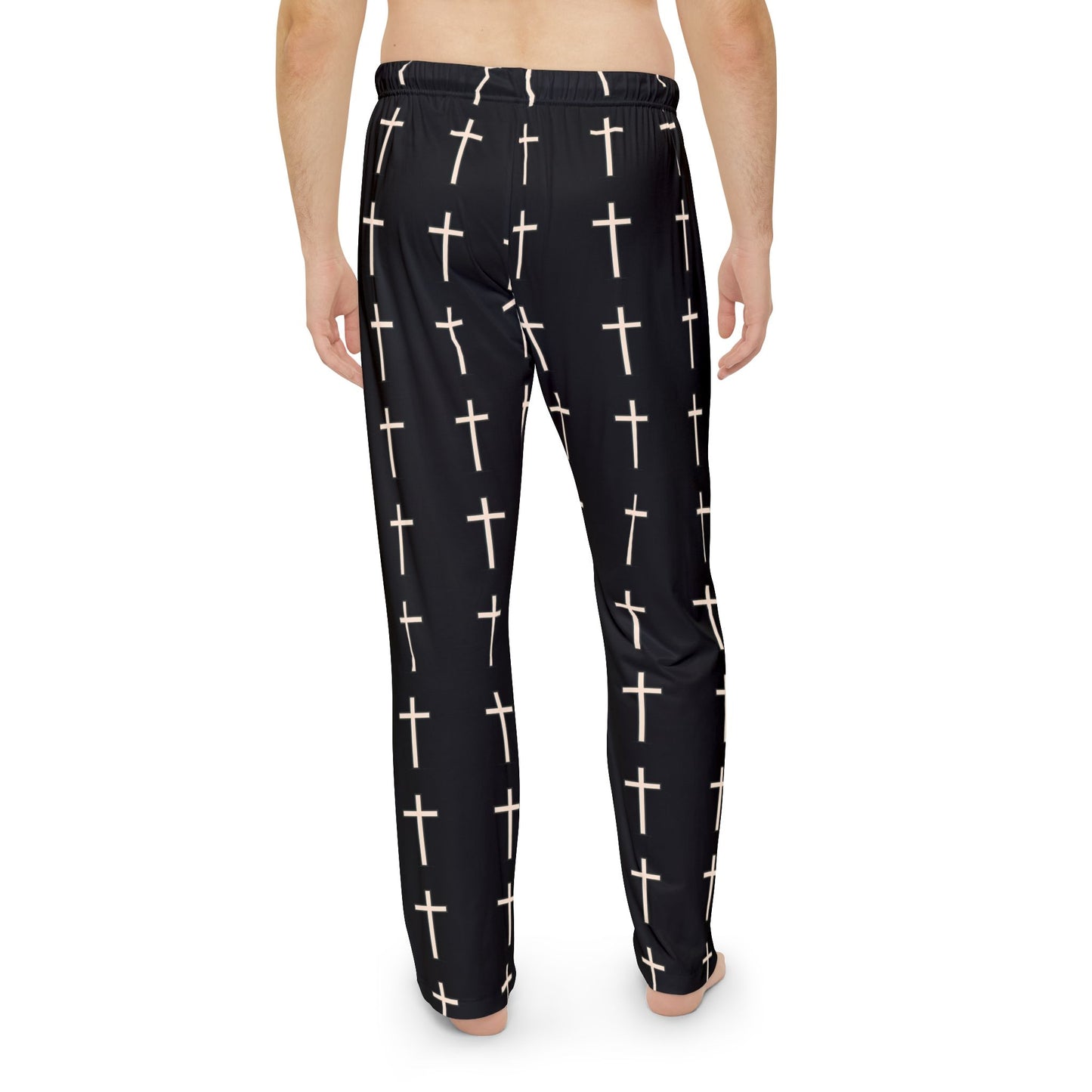 Men's Cross Print Pajama Pants – Comfortable Sleepwear for Relaxation