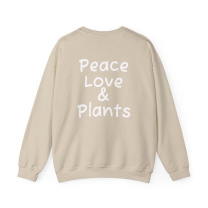 Peace Love & Plants Unisex Crewneck Sweatshirt - Cozy Floral Design