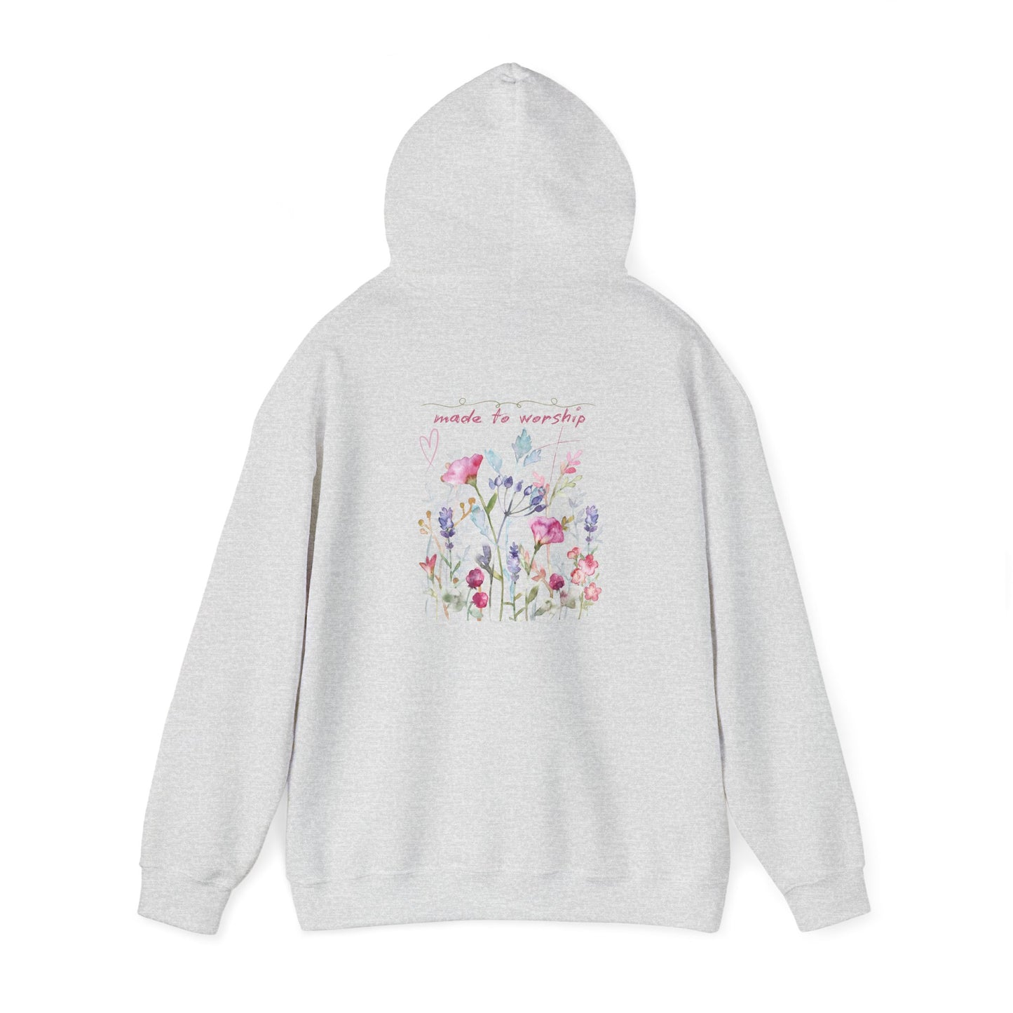 Floral Design Unisex Hooded Sweatshirt - 'Made to Worship'