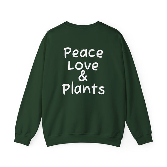 Peace Love & Plants Unisex Crewneck Sweatshirt - Cozy Floral Design