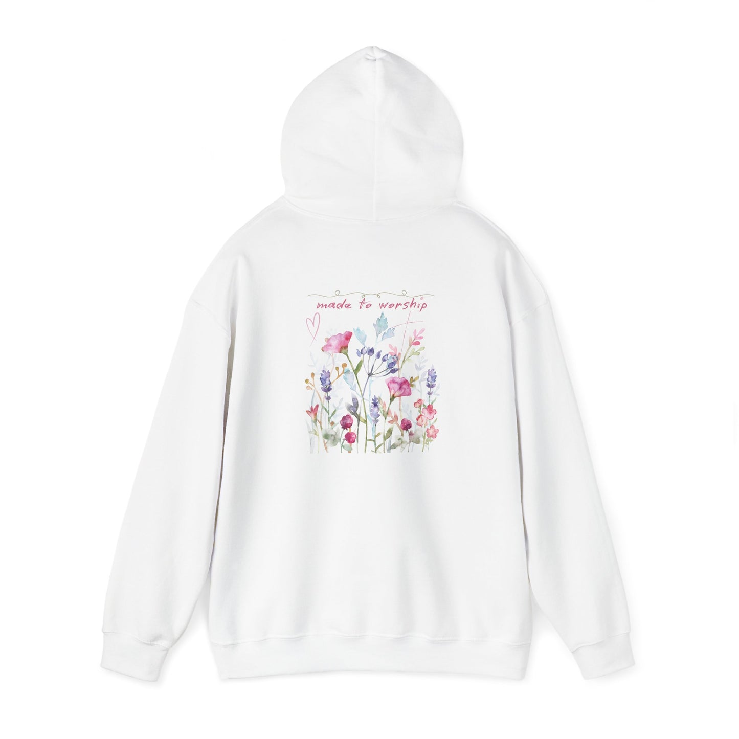 Floral Design Unisex Hooded Sweatshirt - 'Made to Worship'