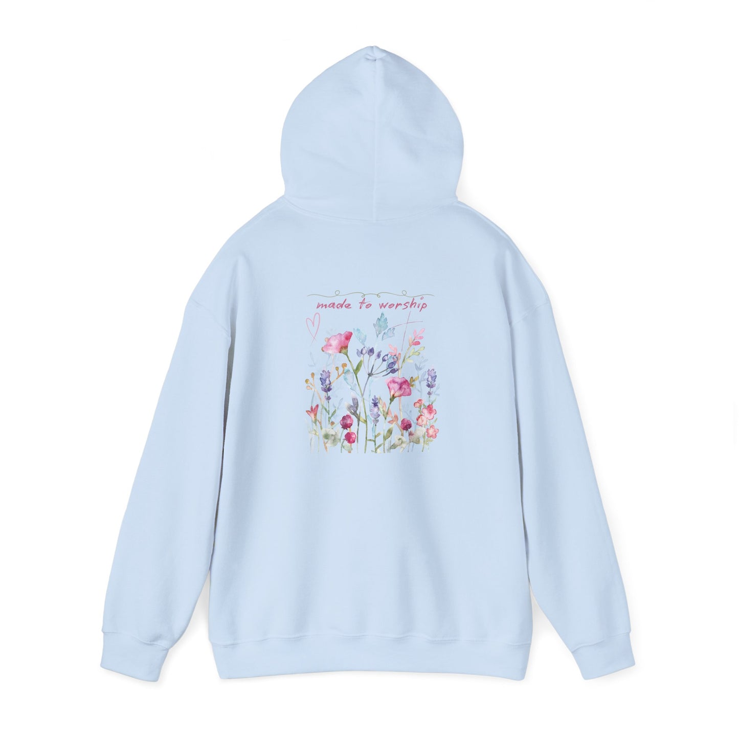 Floral Design Unisex Hooded Sweatshirt - 'Made to Worship'