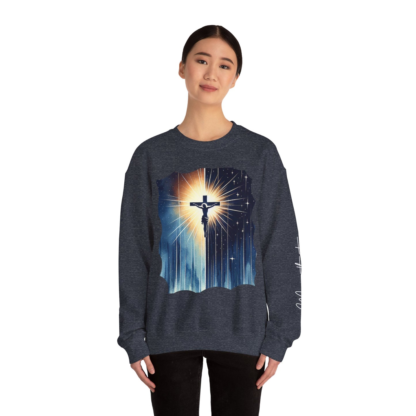 Jesus Christ Crewneck Sweatshirt - Faith Inspired Heavy Blend for Comfort & Style