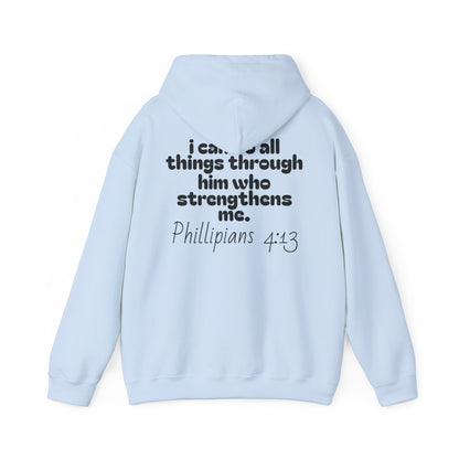 Inspirational Unisex Hooded Sweatshirt - "I Can Do All Things Through Him" - Stress Relief & Motivational Fashion