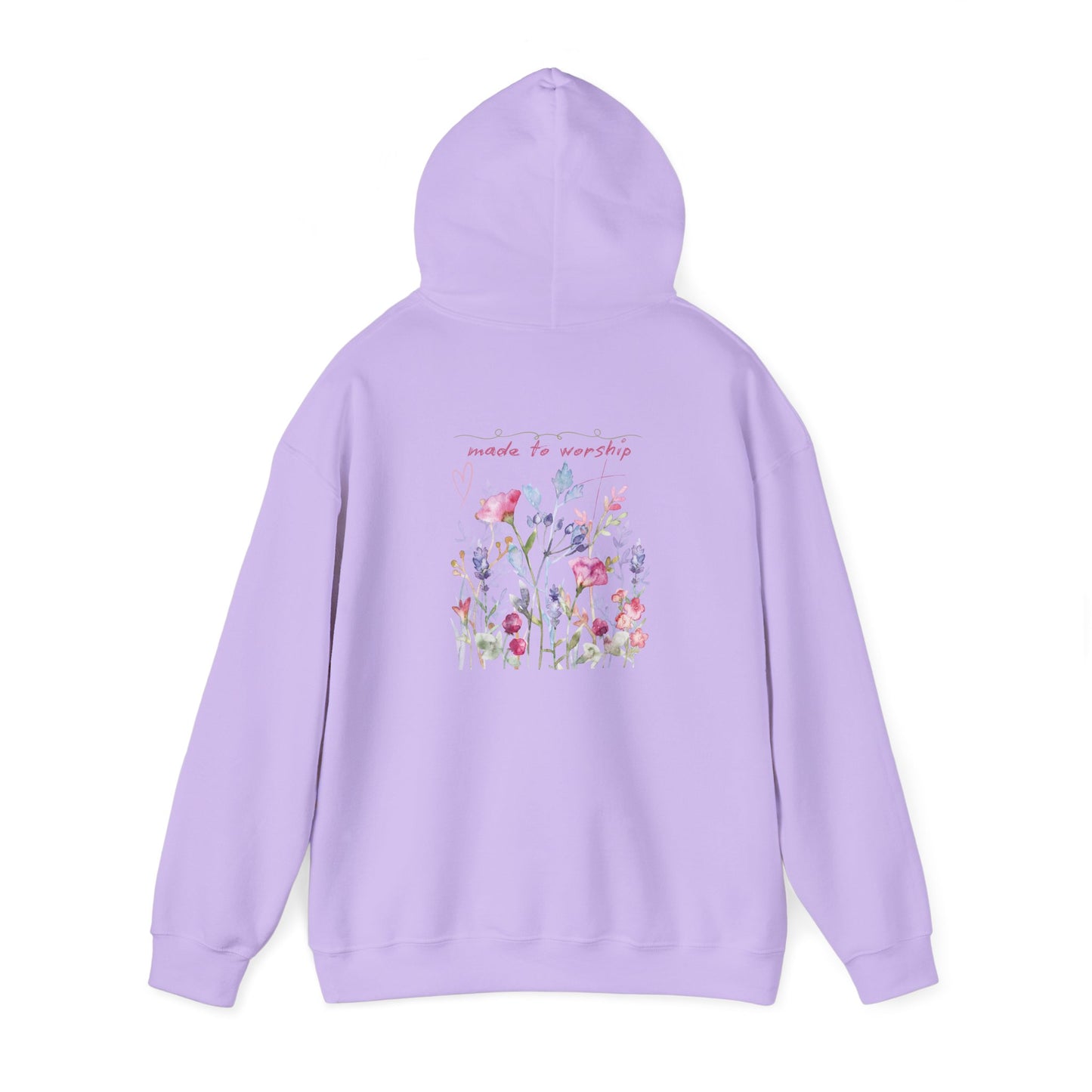 Floral Design Unisex Hooded Sweatshirt - 'Made to Worship'