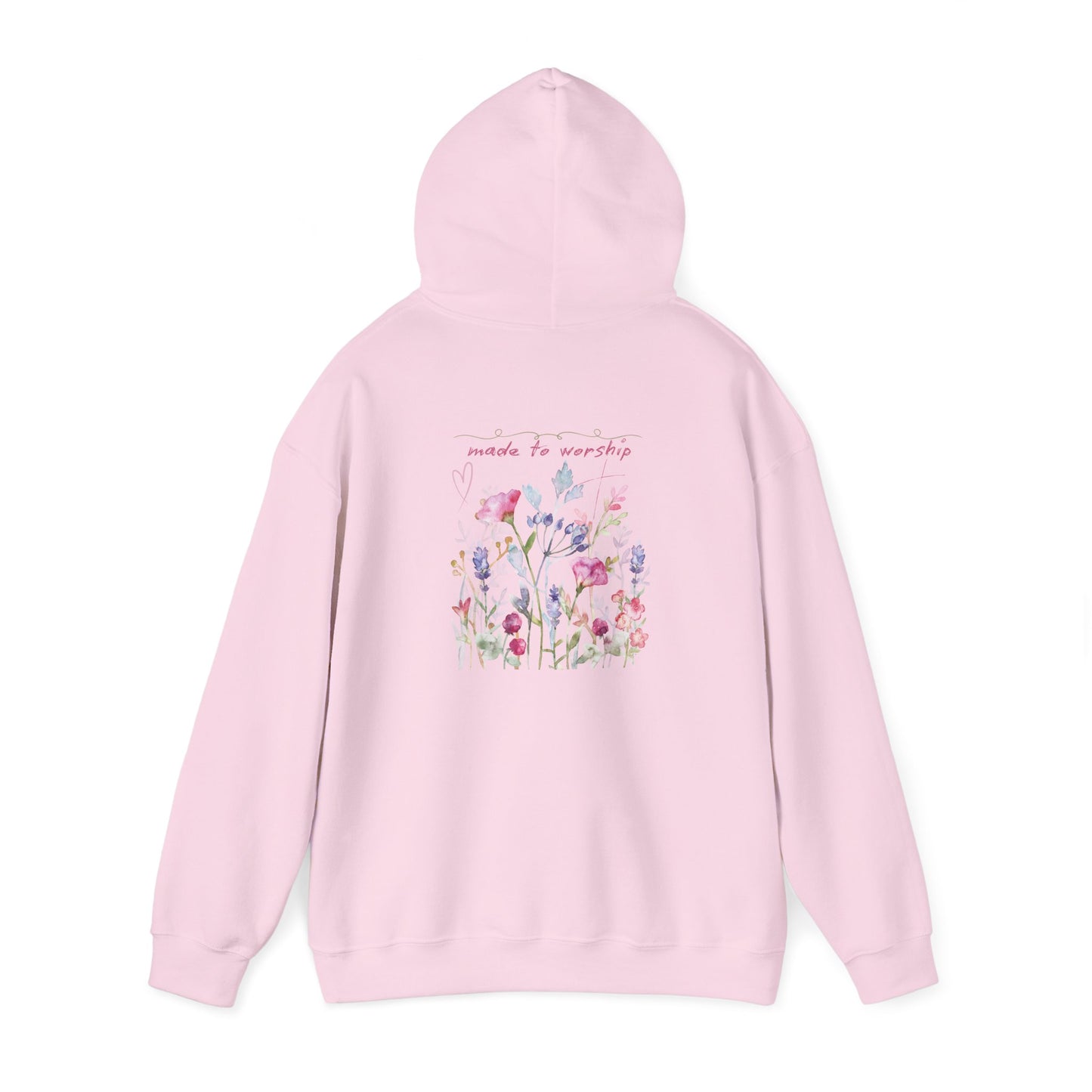 Floral Design Unisex Hooded Sweatshirt - 'Made to Worship'