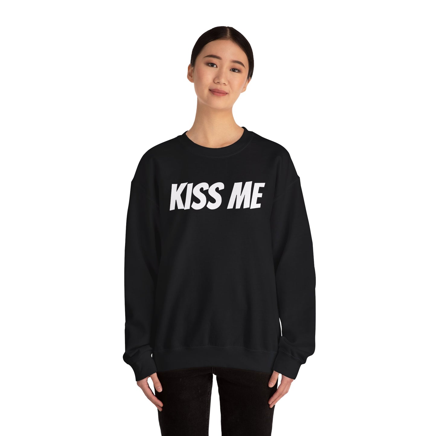 Kiss Me Unisex Heavy Blend™ Crewneck Sweatshirt - Perfect for Valentine's Day and Cozy Casual Wear