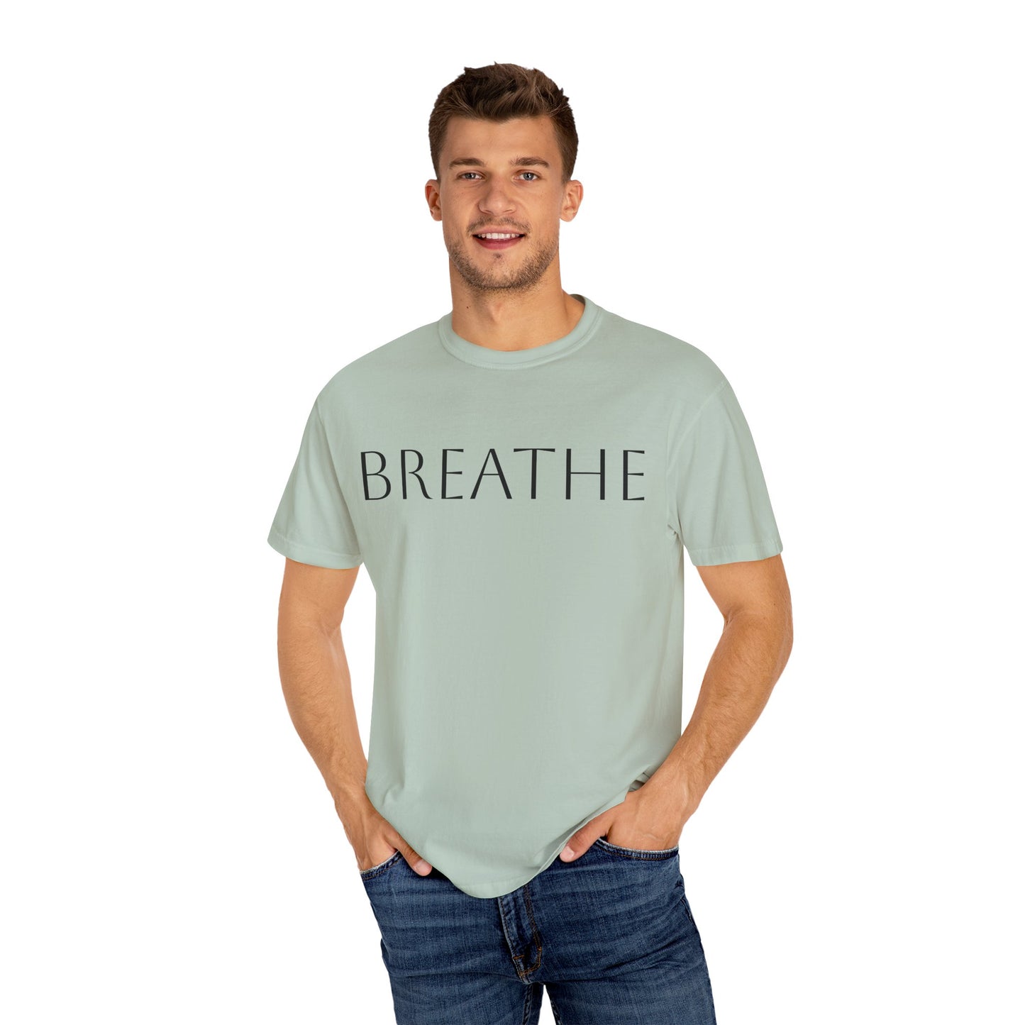 Breathe Unisex Garment-Dyed T-Shirt - Relaxing Mindfulness Tee for Everyday Comfort