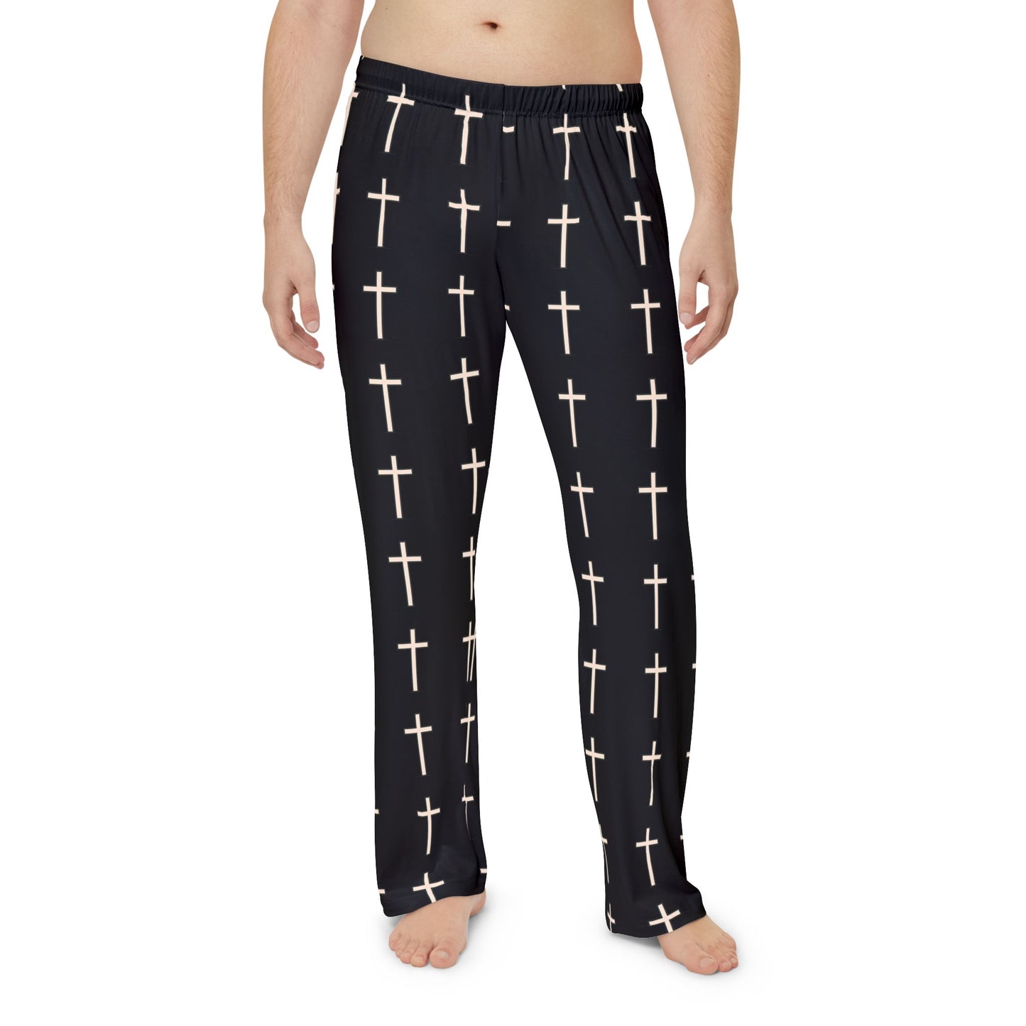 Men's Cross Print Pajama Pants – Comfortable Sleepwear for Relaxation