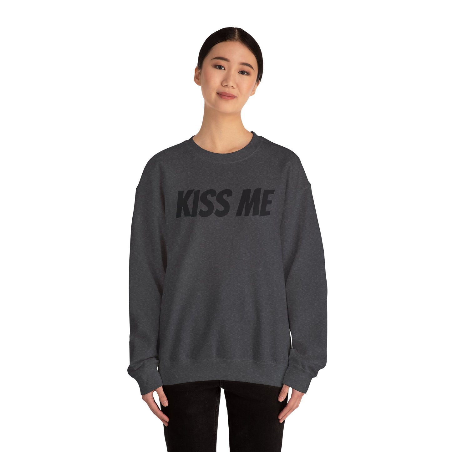 Kiss Me Unisex Heavy Blend™ Crewneck Sweatshirt - Perfect for Valentine's Day and Cozy Casual Wear