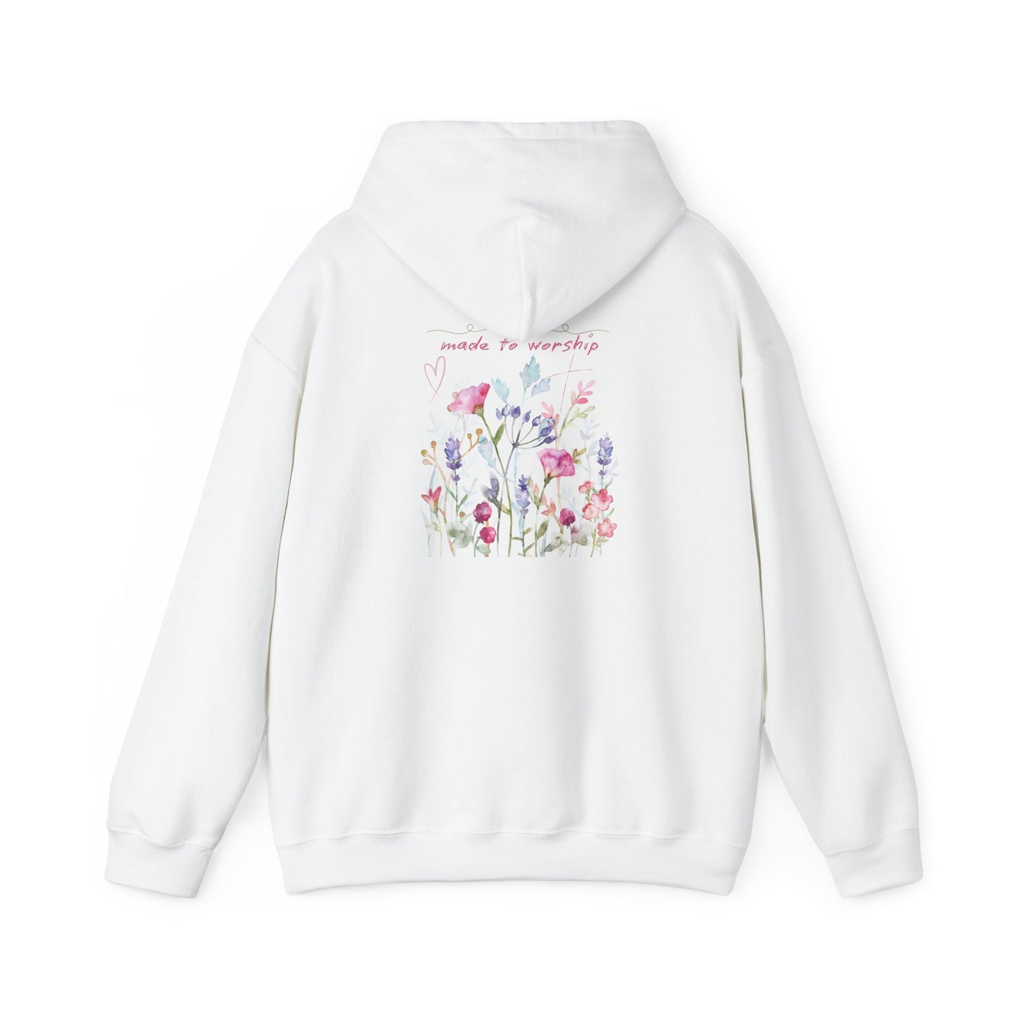 Floral Design Unisex Hooded Sweatshirt - 'Made to Worship'